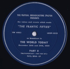 RW 4082  THE FRANTIC FIFTIES (As Broadcast In 